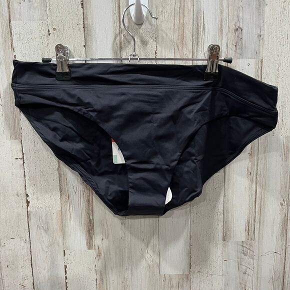 New! Prana Summer Waves Black Banded Bikini Bottom UPF 50+ Women’s Large - Picture 2 of 4